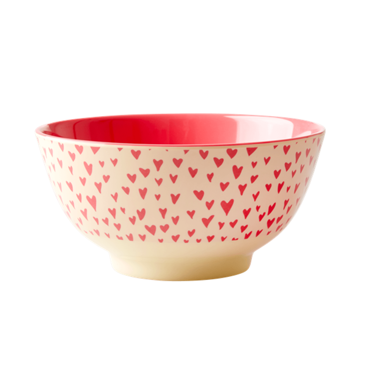 Rice Melamin Schüssel Hearts Print - Medium