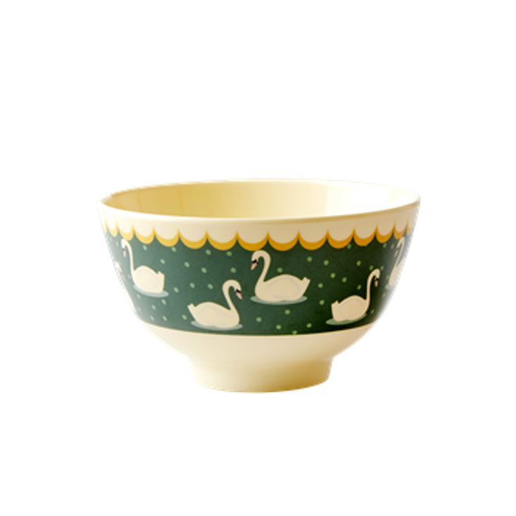Rice Melamin Schüssel small Swan Print Khaki