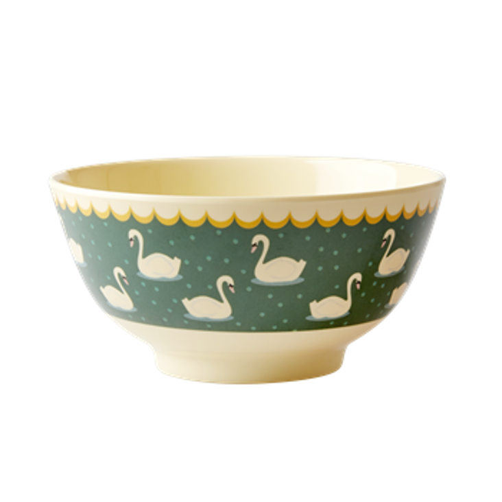 Rice Melamin Schüssel Swan Print Khaki