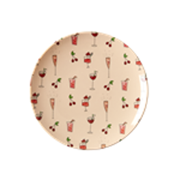 Dessertteller Melamin mit Cocktail Print