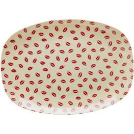 Rice Melamine Teller rechteckig mit Kiss Print