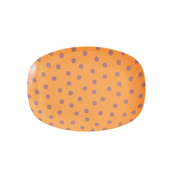 Melamin Platte small - Apricot Dot Print