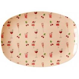 Dessertteller Melamin mit Cocktail Print