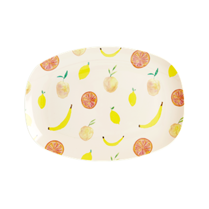 Rice Melamin Platte Happy Fruits Print - Small