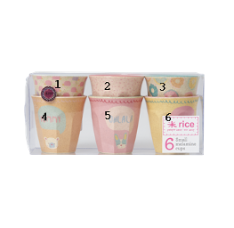 Rice Becher Bambus-Melamin Girls 6er Set