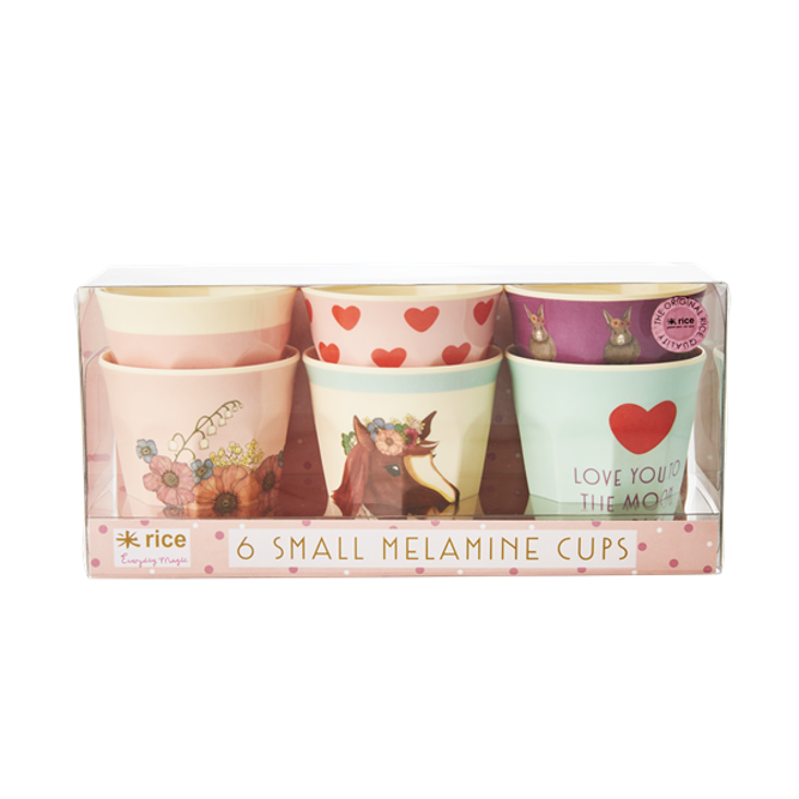 Rice Becher 6er Set klein Farm Animals Print