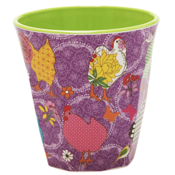 Rice Melamin Becher Hen Print lila