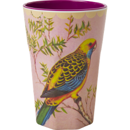 Rice Melamin Becher gross Vintage Budgie Print