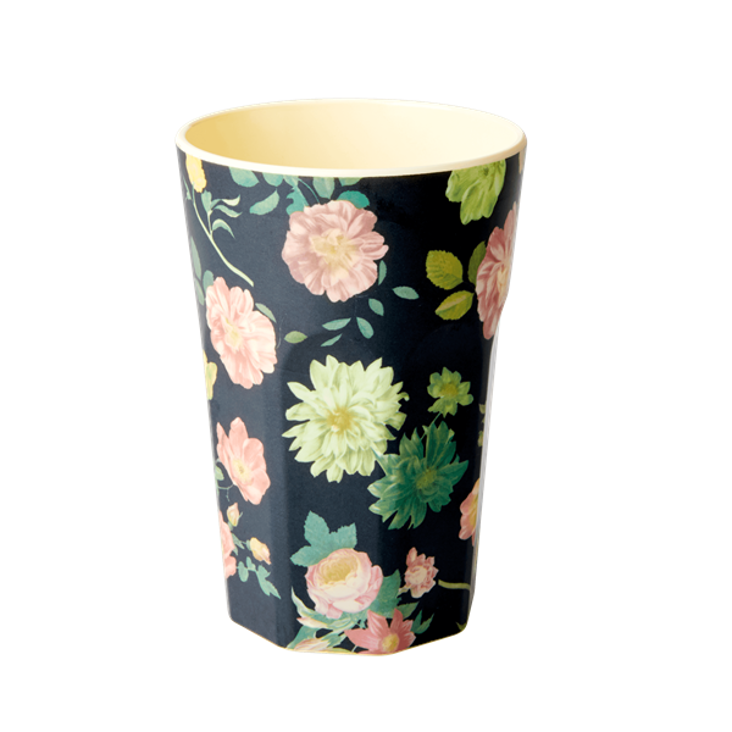 Rice Melamin Becher gross Dark Rose Print