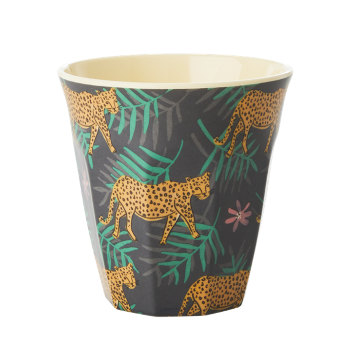 Rice Melamin Becher Leopard and Leaves Print