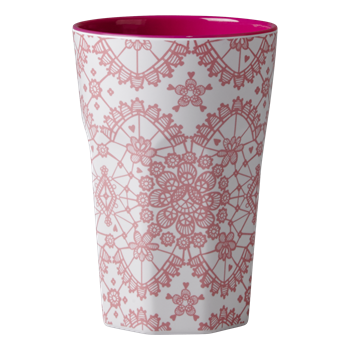 Rice Melamin Becher gross Lace print fuchsia