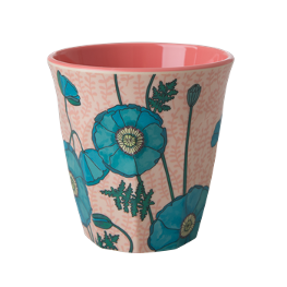 Rice Melamin Becher Blue Poppy Print