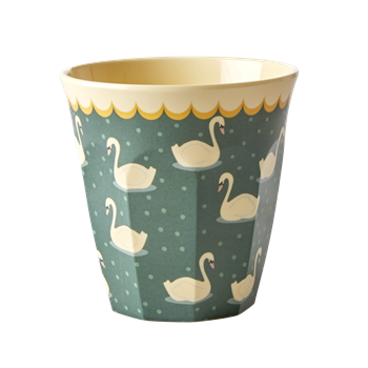 Rice Melamin Becher Swan Print Khaki