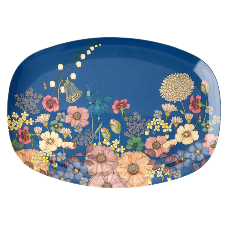 Rice Melamin Platte Flower Collage Print