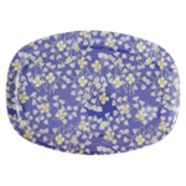 Rice Melamin Platte Hanging Flower Print