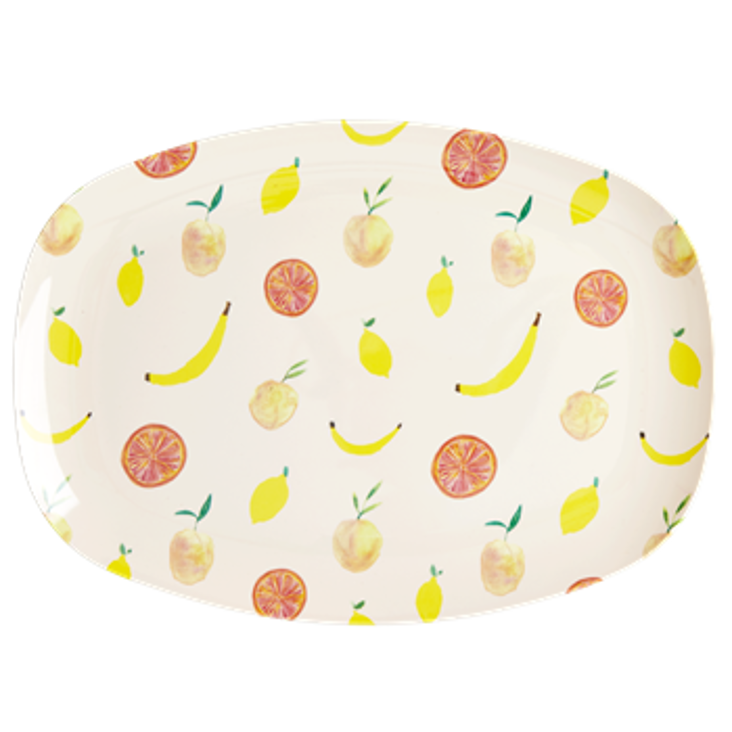 Rice Melamin Platte Happy Fruits Print