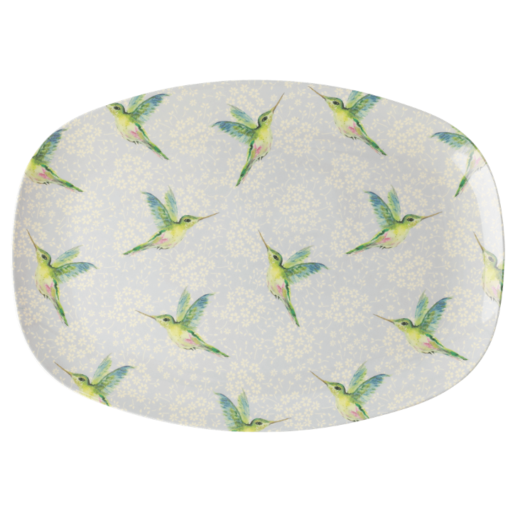 Rice Melamin Platte - Hummingbird Print