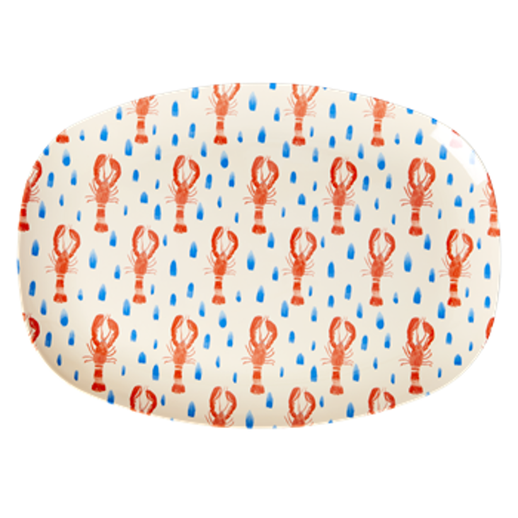 Rice Melamin Platte Lobster Print