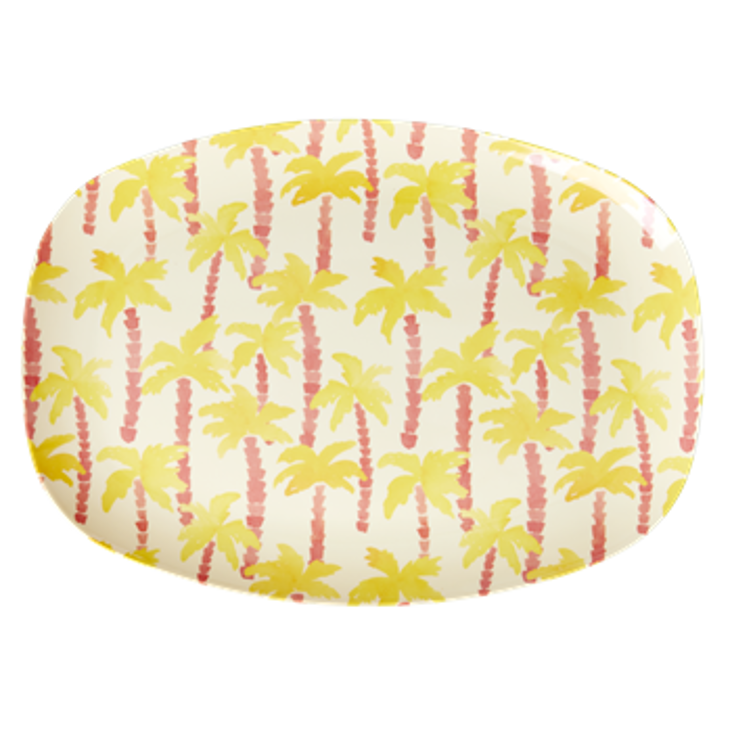 Rice Melamin Platte Palm Tree Print