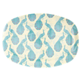 Rice Melamin Platte Pfau Print