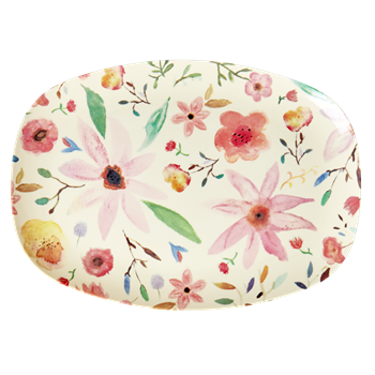 Rice Melamin Platte Selmas Flower Print