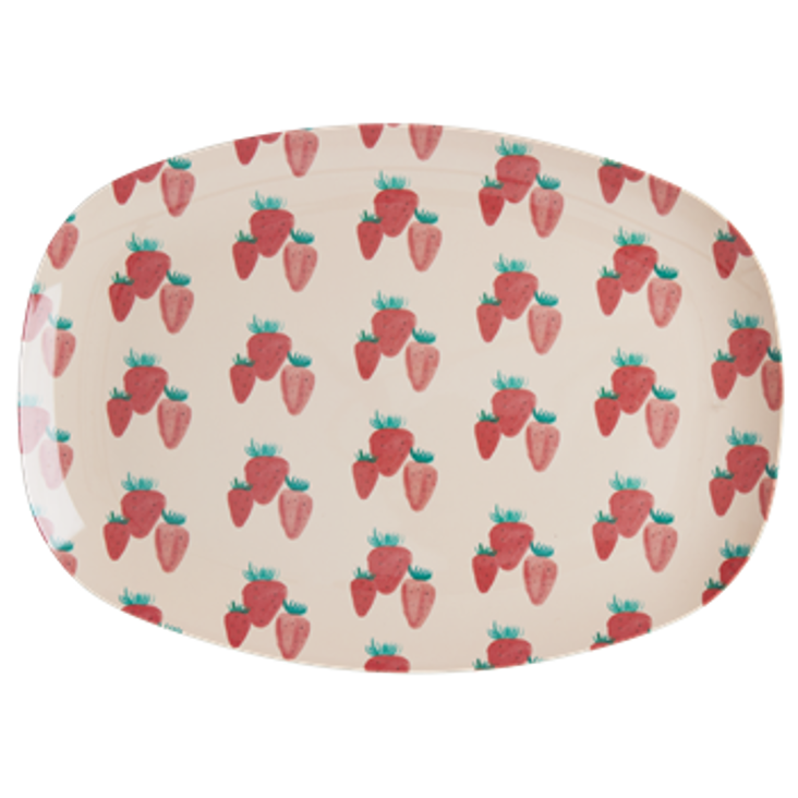 Rice Melamin Platte Strawberry Print