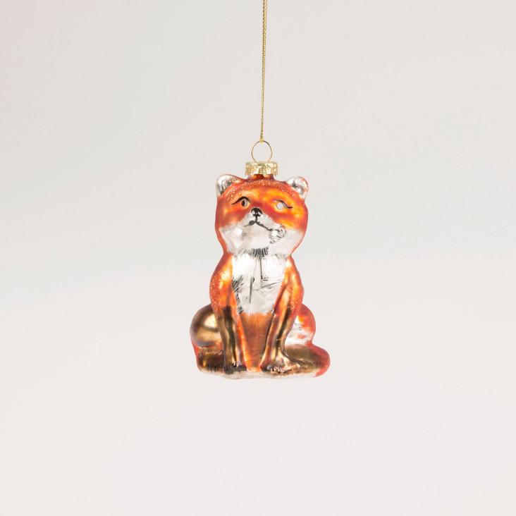 Weihnachtskugel Fuchs Glitzer