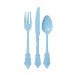 Plastikbesteck hellblau