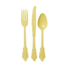 Plastikbesteck pastellgelb