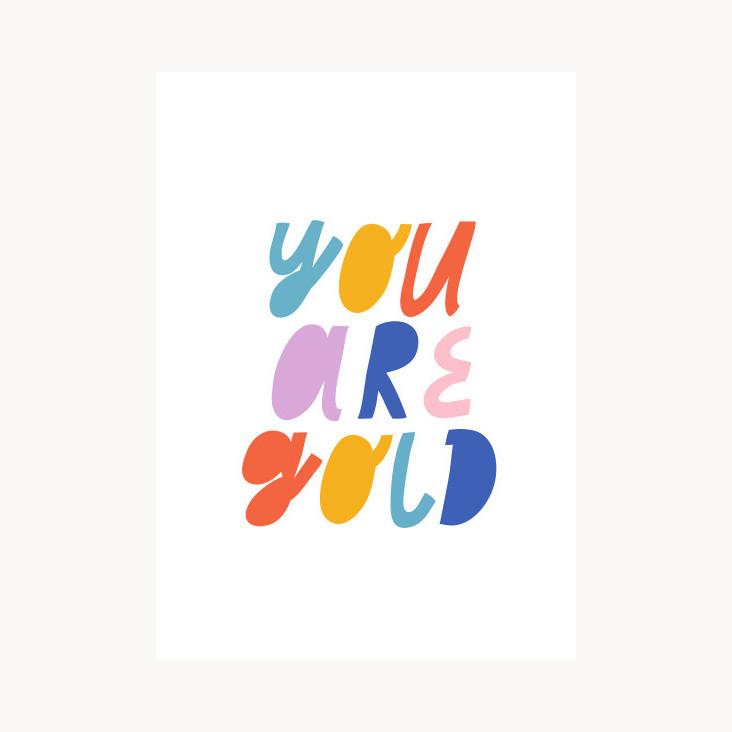 Postkarte You are Gold
