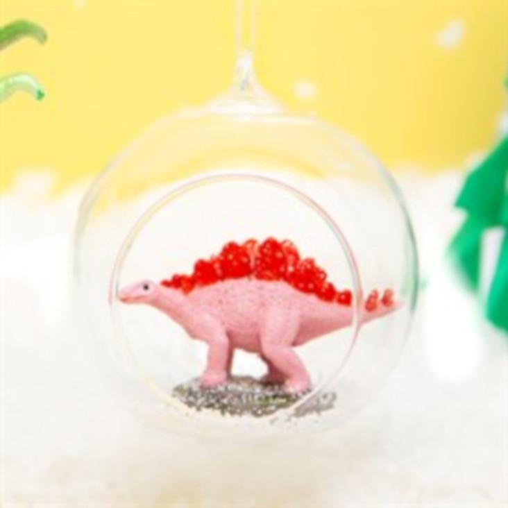 Weihnachtskugel Dino Pink