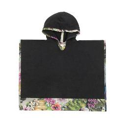 Kinder Bade-Poncho Hawaii Schwarz