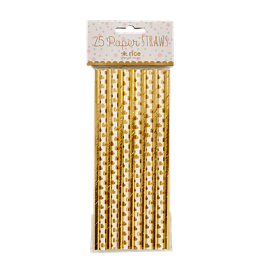 Papierröhrli gold und mit Herzen