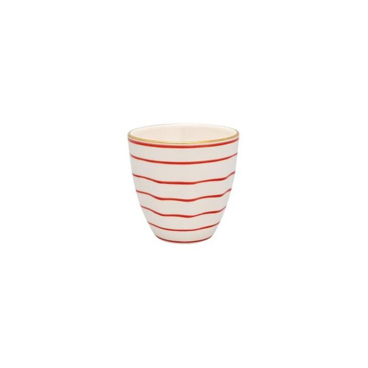 Green Gate Latte Cup Sally red with gold