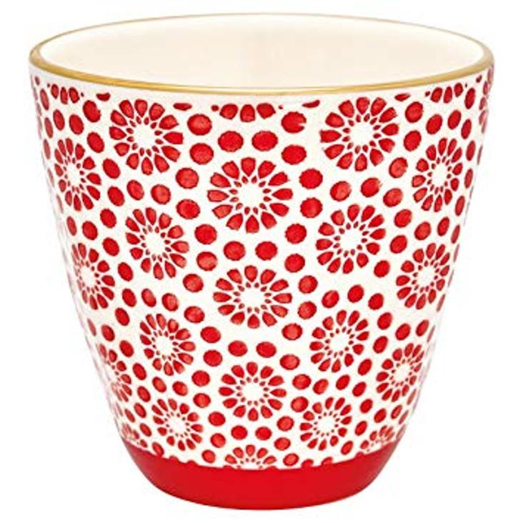 Green Gate Latte Cup Kelly Red with gold