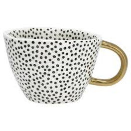 GreenGate Tasse Punkte mit Goldrand