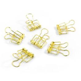 BINDER CLIPS 19 mm 6er Set gold