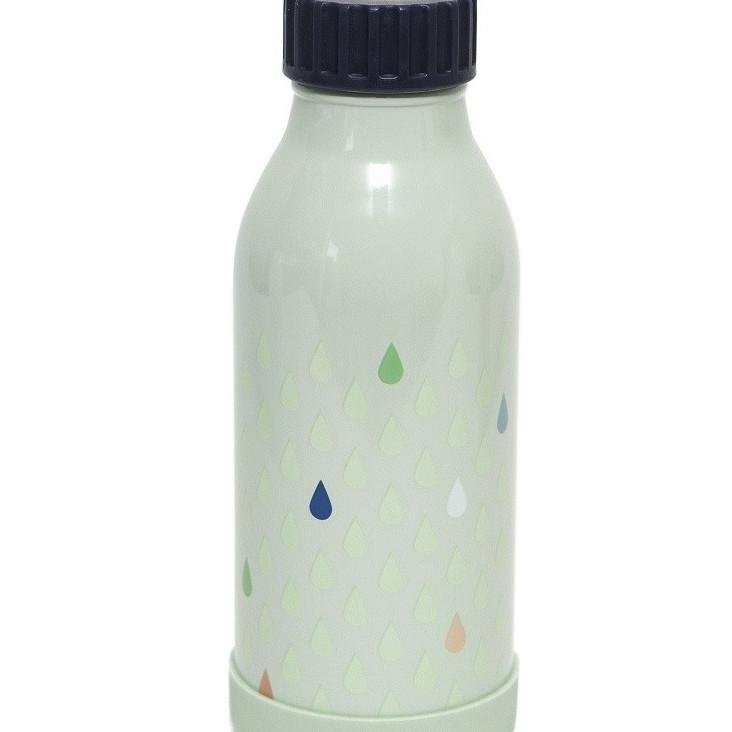 Trinkflasche Edelstahl Drops Grün
