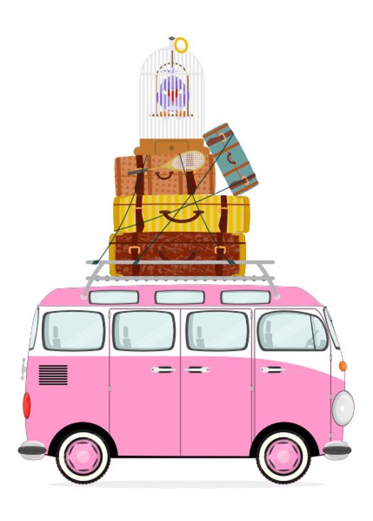 Postkarte VW Bus