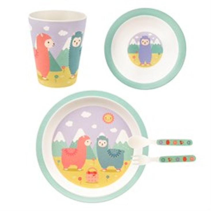 Bambus Kindergeschirr-Set Lama