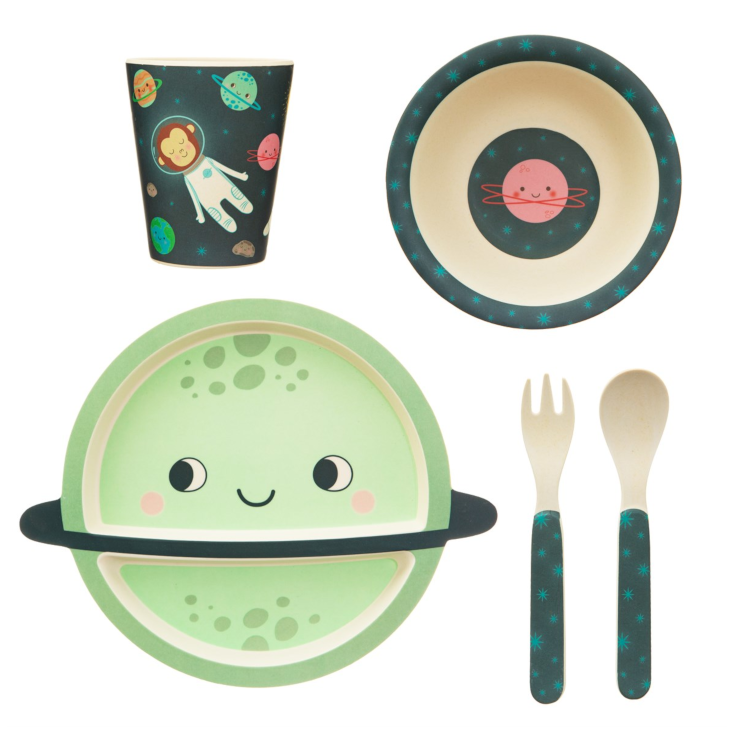 Bambus Kindergeschirr-Set Space Explorer
