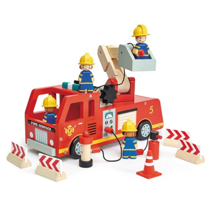 Feuerwehrauto Holz Massiv