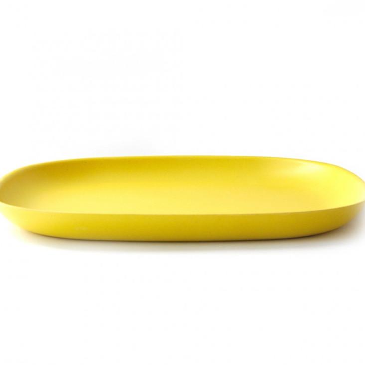 Grosser Speiseteller aus Bambusfaser Lemon
