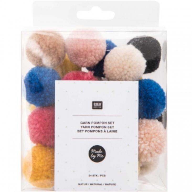 Garnpompom Set Natur