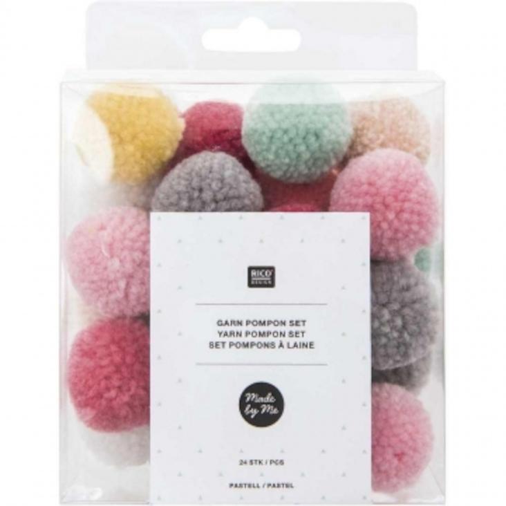 Garnpompom Set Pastell