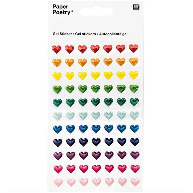 Gelsticker Herzen Bunt