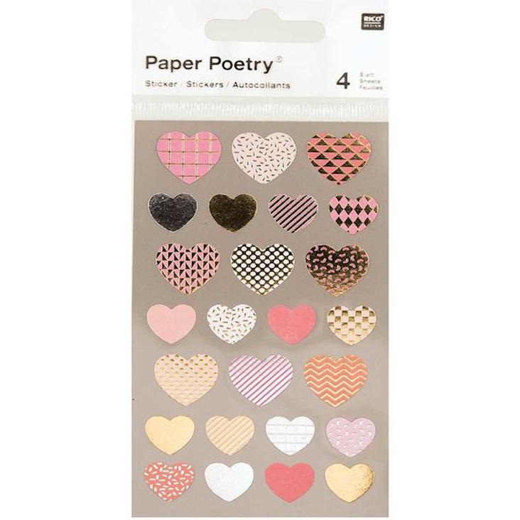 Sticker Herzen metallic