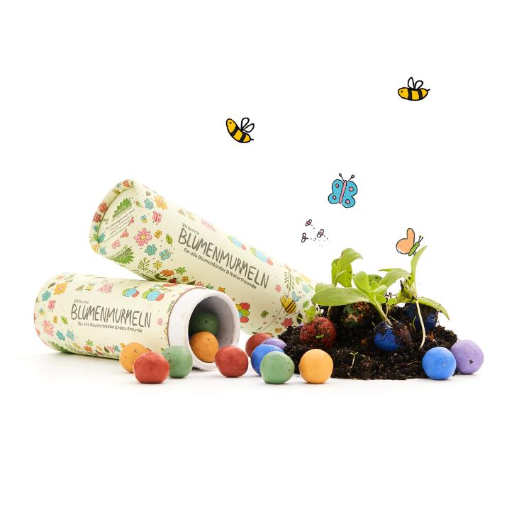 Blumenmurmeln in Dose