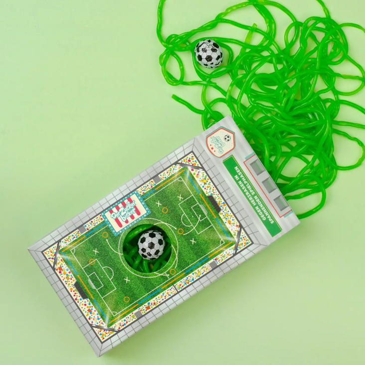 Essbarer Fussballrasen Geschenkbox Sport Fruchtgummi