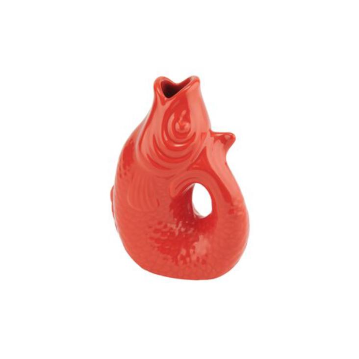 Vase Fisch XS - coral red